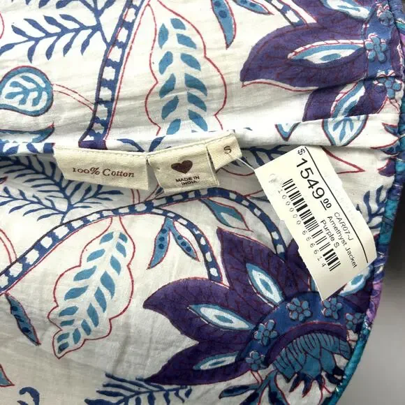 NWT Alix of Bohemia Carnaby Floral Patchwork Jacket, Purple Amethyst, Sz S